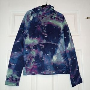 Nike Boys Blue and Purple Patterned Hoodie Size Small (8)